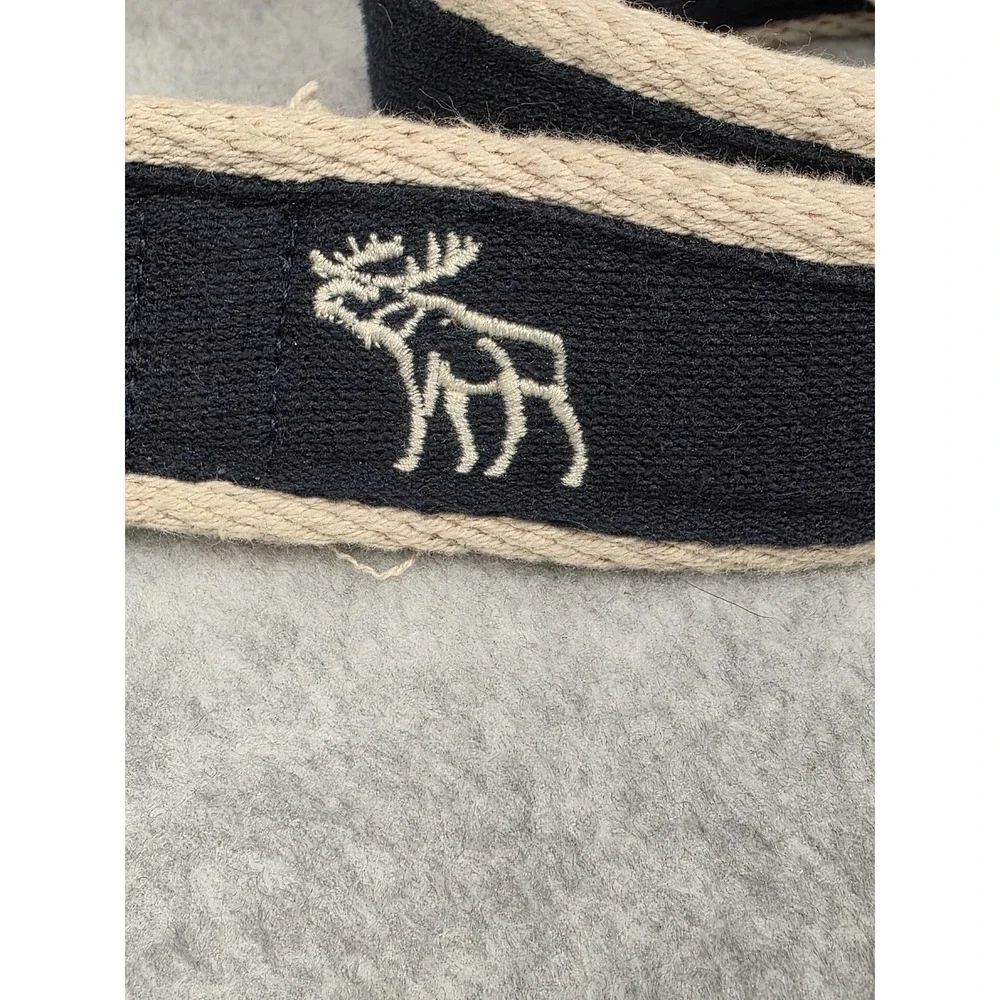 Abercrombie & Fitch D-ring Belt Canvas Belt Womens Size 12 Navy Beige Ring‎